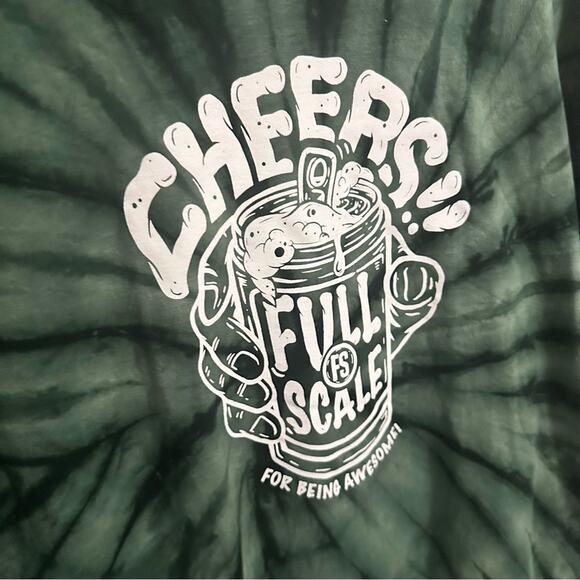 Tie Dye Beer Crewneck T Shirt Green White Womens 2X - Picture 3 of 4